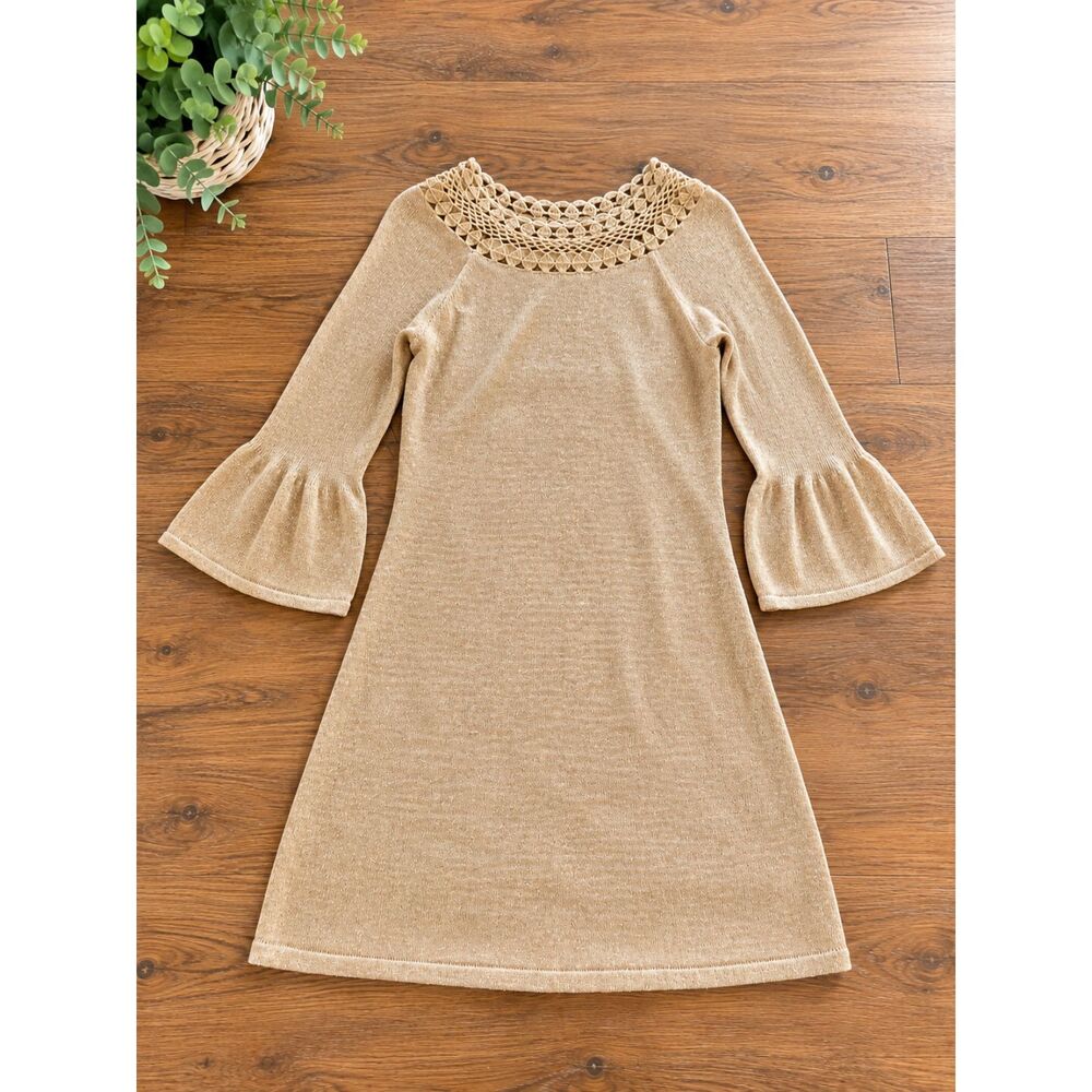 Lilly Pulitzer Gold Metallic Sweater Dress Size Medium